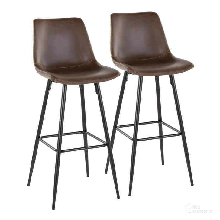 The appearance of Durango 26 Inch Fixed Height Counter Stool Set of 2 In Espresso designed by Lumisource in the industrial interior design. This espresso piece of furniture  was selected by 1StopBedrooms from Durango Collection to add a touch of cosiness and style into your home. Sku: B26-DRNGPU-X2 BKE2. Material: Leather. Product Type: Barstool. Image1
