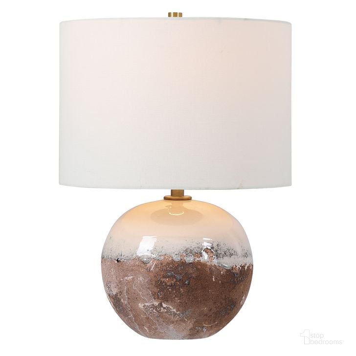 The appearance of Durango Terracotta Accent Lamp In White and Brass designed by Uttermost in the transitional interior design. This white piece of furniture  was selected by 1StopBedrooms from Durango Collection to add a touch of cosiness and style into your home. Sku: 28440-1. Product Type: Lamp. Material: Iron. Image1