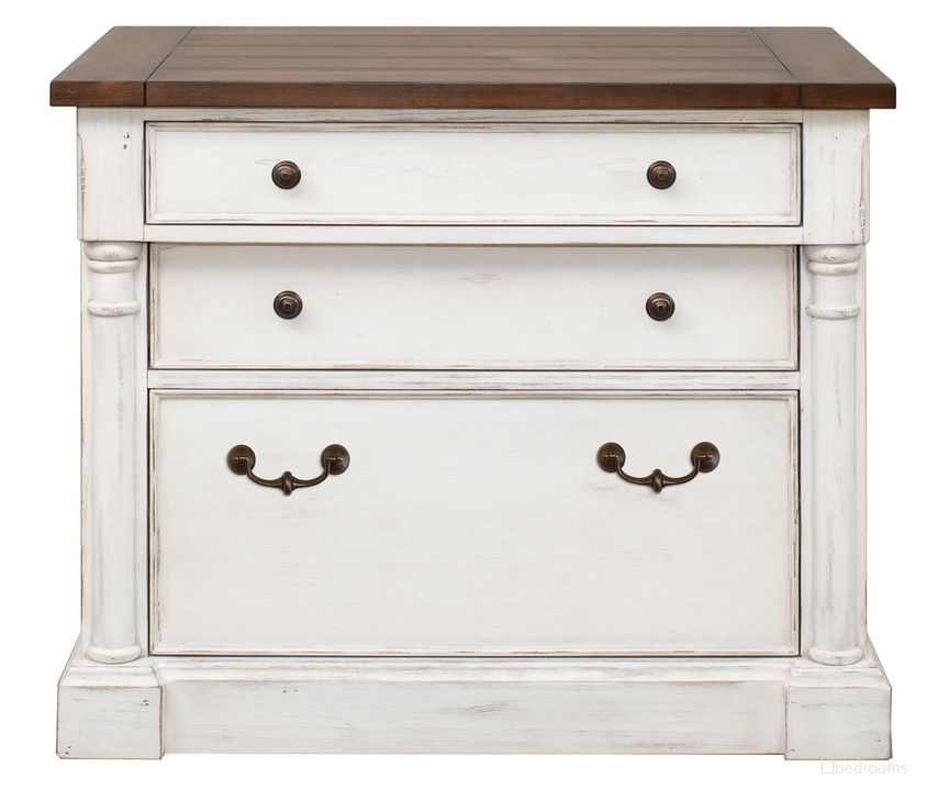 The appearance of Durham Rustic Wood Lateral File with Locking Legal and Letter File Drawer In White designed by Martin Furniture in the country / farmhouse interior design. This white piece of furniture  was selected by 1StopBedrooms from Durham Collection to add a touch of cosiness and style into your home. Sku: IMDU455. Material: Wood. Product Type: File Cabinet. Image1