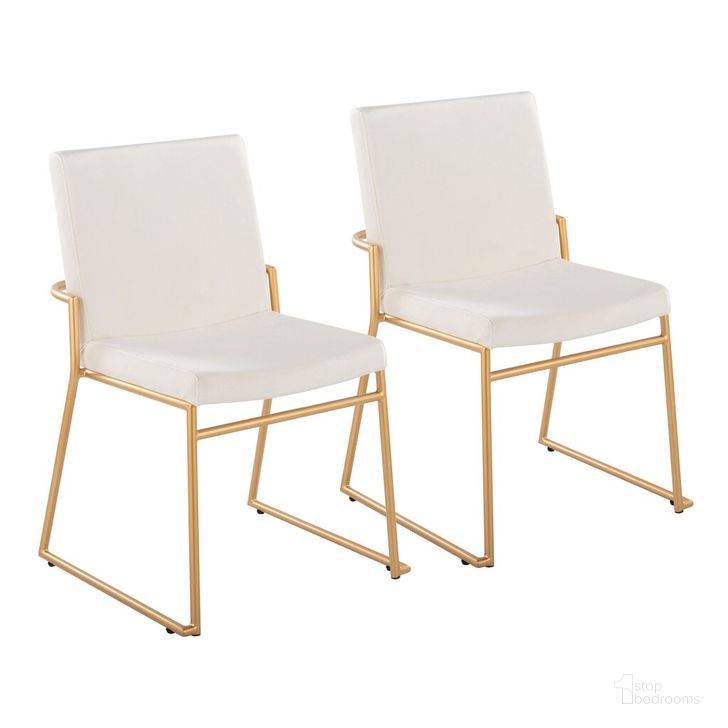 The appearance of Dutchess Dining Chair Set of 2 In Cream designed by Lumisource in the modern / contemporary interior design. This cream piece of furniture  was selected by 1StopBedrooms from Dutchess Collection to add a touch of cosiness and style into your home. Sku: DC-DUTCHESS AUVCR2. Product Type: Dining Chair. Material: Velvet. Image1