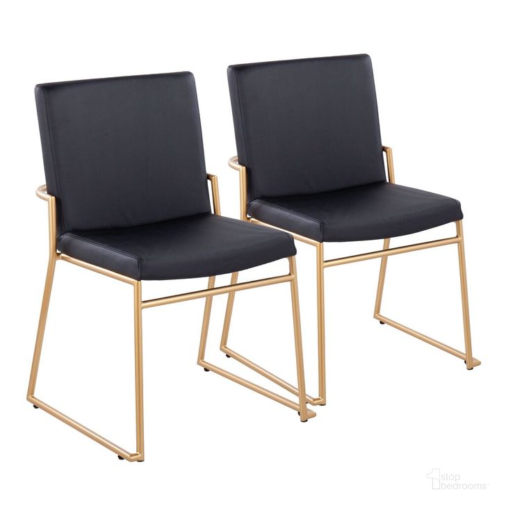 The appearance of Dutchess Dining Chair Set of 2 In Gold designed by Lumisource in the modern / contemporary interior design. This gold piece of furniture  was selected by 1StopBedrooms from Dutchess Collection to add a touch of cosiness and style into your home. Sku: DC-DUTCHESS AUBK2. Material: Leather. Product Type: Dining Chair. Image1