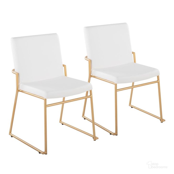 The appearance of Dutchess Dining Chair Set of 2 In White designed by Lumisource in the modern / contemporary interior design. This white piece of furniture  was selected by 1StopBedrooms from Dutchess Collection to add a touch of cosiness and style into your home. Sku: DC-DUTCHESS AUW2. Material: Leather. Product Type: Dining Chair. Image1