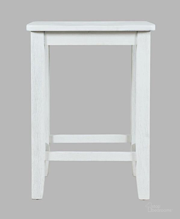 The appearance of Eastern Tides Wire-Brushed Acacia Backless Counter Barstool Set of 2 In Brushed White designed by Jofran in the traditional interior design. This white piece of furniture  was selected by 1StopBedrooms from Eastern Tides Collection to add a touch of cosiness and style into your home. Sku: 2146-BS175KD. Material: MDF. Product Type: Barstool. Image1