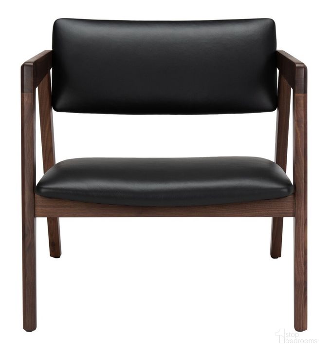 The appearance of Eclair Midcentury Leather Chair In Brown And Black designed by Safavieh Couture in the modern / contemporary interior design. This brown piece of furniture  was selected by 1StopBedrooms from Eclair Collection to add a touch of cosiness and style into your home. Sku: SFV4516A. Material: Wood. Product Type: Accent Chair. Image1