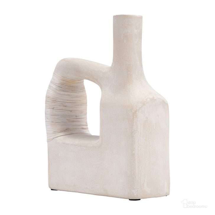 The appearance of Ecomi x 13 Inch Abstract Vase In Antique White designed by Sagebrook in the modern / contemporary interior design. This white piece of furniture  was selected by 1StopBedrooms from  to add a touch of cosiness and style into your home. Sku: 17549-02. Product Type: Vase. Image1