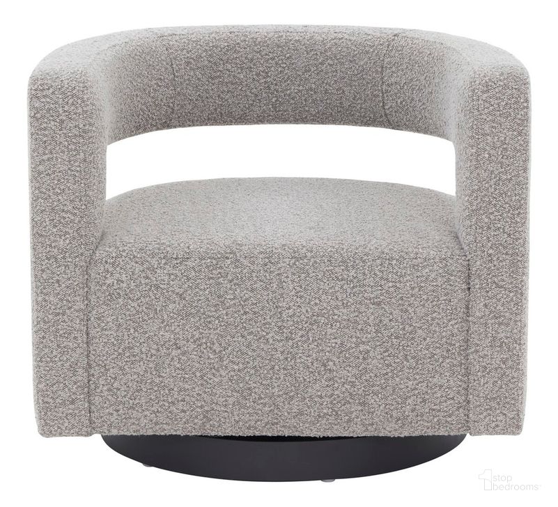 The appearance of Edgar Velvet Swivel Chair In Black and Grey - SFV4764E designed by Safavieh Couture in the modern / contemporary interior design. This gray and black piece of furniture  was selected by 1StopBedrooms from Edgar Collection to add a touch of cosiness and style into your home. Sku: SFV4764E. Material: Wood. Product Type: Swivel Chair. Image1