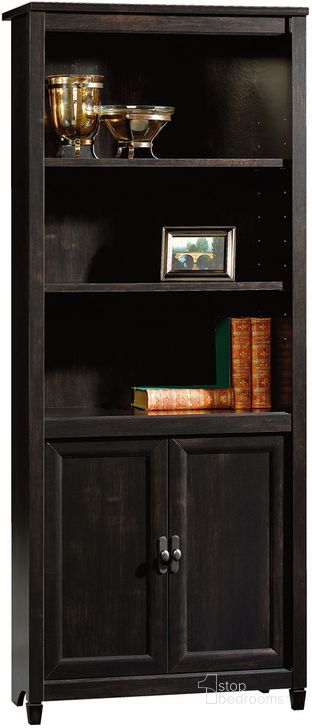 The appearance of Edge Water Library With Doors In Estate Black designed by Sauder in the country / farmhouse interior design. This estate black piece of furniture  was selected by 1StopBedrooms from Edge Water Collection to add a touch of cosiness and style into your home. Sku: 409046. Product Type: Bookcase. Material: Engineered Wood. Image1