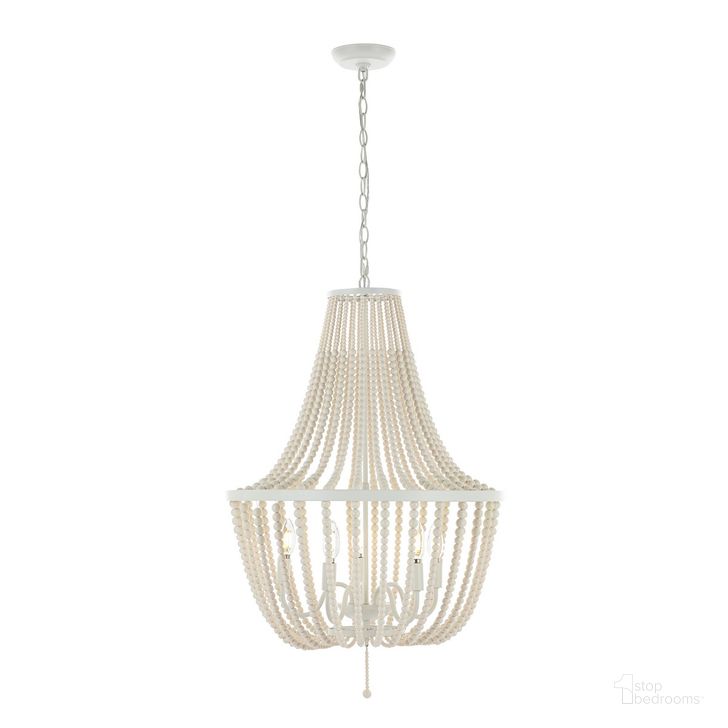 The appearance of Elanie Pendant in Cream designed by Safavieh in the modern / contemporary interior design. This cream piece of furniture  was selected by 1StopBedrooms from Elanie Collection to add a touch of cosiness and style into your home. Sku: PND4140B. Material: Wood. Product Type: Pendant Lighting. Image1