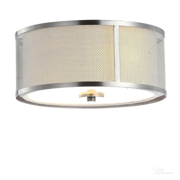 The appearance of Eldon Nickel and White Flush Mount Light designed by Safavieh in the modern / contemporary interior design. This nickel piece of furniture  was selected by 1StopBedrooms from Safavieh FLU Collection to add a touch of cosiness and style into your home. Sku: FLU4038A. Product Type: Light Flush. Image1