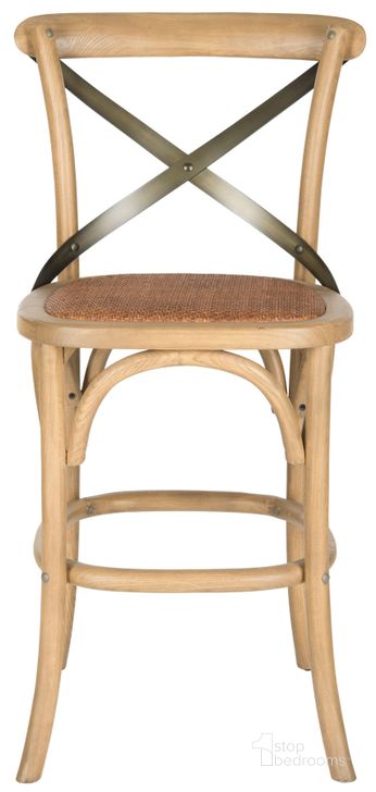 The appearance of Eleanor Weathered Oak and Medium Brown X-Back Counter Stool designed by Safavieh in the traditional interior design. This weathered oak piece of furniture  was selected by 1StopBedrooms from Eleanor Collection to add a touch of cosiness and style into your home. Sku: AMH9505C. Product Type: Barstool. Material: Stainless Steel. Image1
