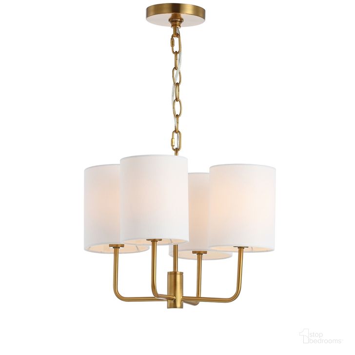 The appearance of Elias Brass Gold Chandelier designed by Safavieh in the modern / contemporary interior design. This gold piece of furniture  was selected by 1StopBedrooms from Safavieh CHA Collection to add a touch of cosiness and style into your home. Sku: CHA4009A. Product Type: Chandelier. Material: Brass. Image1