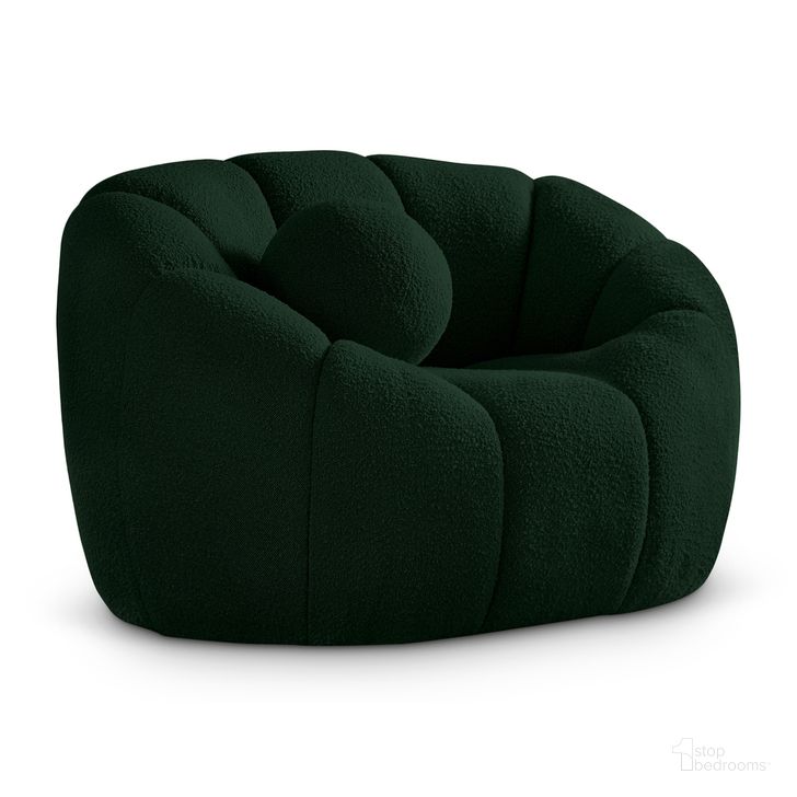 The appearance of Elijah Boucle Fabric Chair In Green designed by Meridian in the modern / contemporary interior design. This green piece of furniture  was selected by 1StopBedrooms from Elijah Collection to add a touch of cosiness and style into your home. Sku: 644Green-C. Material: Wood. Product Type: Accent Chair. Image1