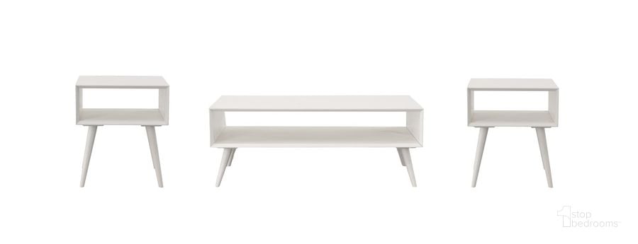The appearance of Elin 3Pc Flat Pack Occasional In White designed by Steve Silver in the modern / contemporary interior design. This white piece of furniture  was selected by 1StopBedrooms from Elin Collection to add a touch of cosiness and style into your home. Sku: ELN100CW;ELN100EW;ELN100EW. Product Type: Occasional Table Set. Material: Solid Pine. Image1