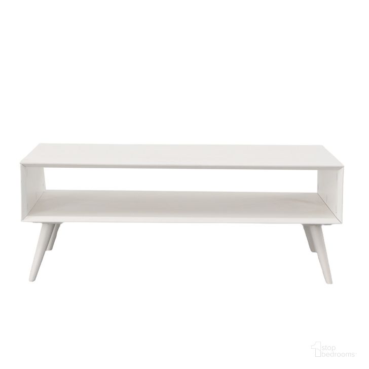 The appearance of Elin Cocktail Table In White designed by Steve Silver in the modern / contemporary interior design. This white piece of furniture  was selected by 1StopBedrooms from Elin Collection to add a touch of cosiness and style into your home. Sku: ELN100CW. Product Type: Cocktail Table. Material: Solid Pine. Image1