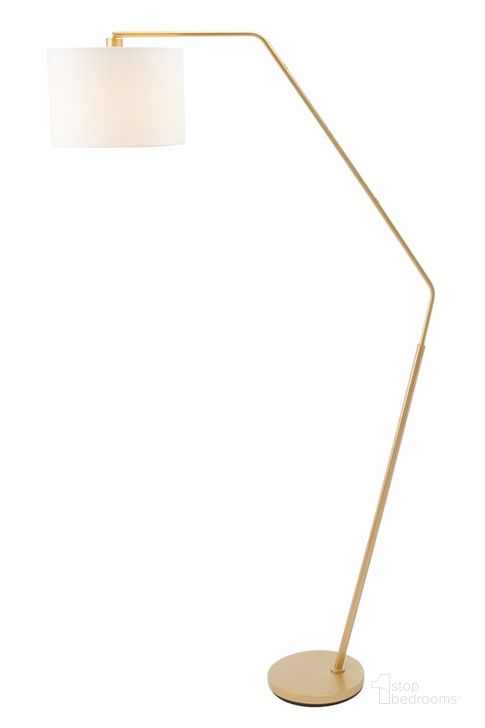 The appearance of Elis Floor Lamp in Gold designed by Safavieh in the modern / contemporary interior design. This gold piece of furniture  was selected by 1StopBedrooms from Elis Collection to add a touch of cosiness and style into your home. Sku: FLL7000A. Product Type: Floor Lamp. Material: Iron. Image1