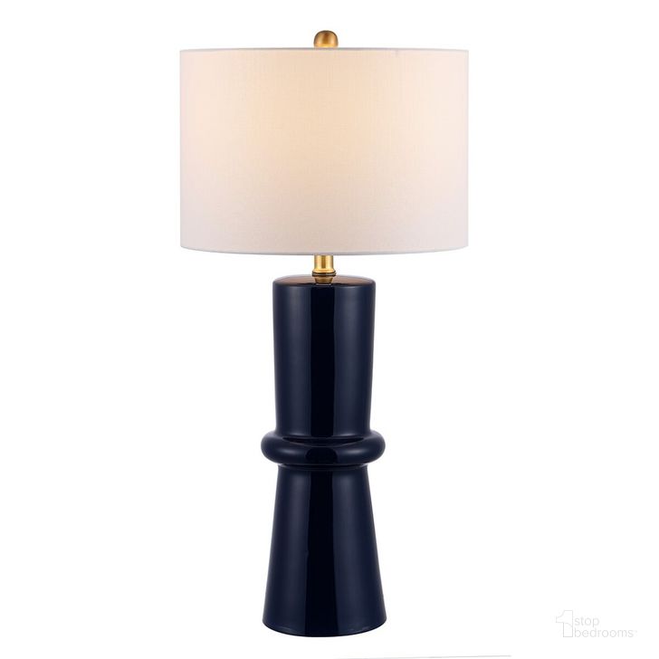 The appearance of Ellaria Ceramic Table Lamp Set of 2 in Navy designed by Safavieh in the modern / contemporary interior design. This navy piece of furniture  was selected by 1StopBedrooms from Ellaria Collection to add a touch of cosiness and style into your home. Sku: TBL4300A-SET2. Material: Ceramic. Product Type: Table Lamp. Image1