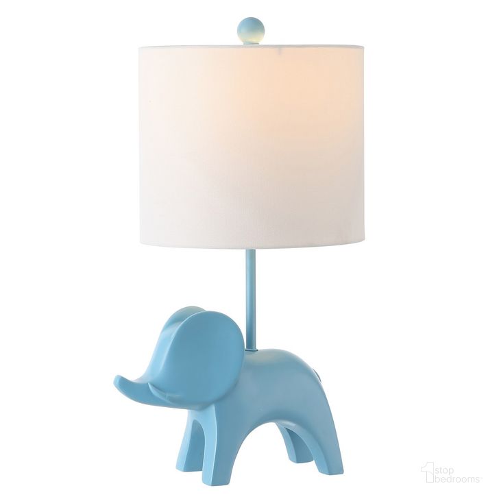 The appearance of Ellie Elephant Lamp in Blue designed by Safavieh in the modern / contemporary interior design. This blue piece of furniture  was selected by 1StopBedrooms from Ellie Collection to add a touch of cosiness and style into your home. Sku: KID4248D. Material: Ceramic. Product Type: Table Lamp. Image1