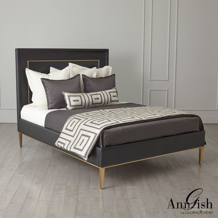 The appearance of Ellipse King Bed In Black designed by Global Views in the modern / contemporary interior design. This black piece of furniture  was selected by 1StopBedrooms from Ellipse Collection to add a touch of cosiness and style into your home. Sku: AG2.20024. Bed Type: Panel Bed. Material: Wood. Product Type: Panel Bed. Bed Size: King. Image1