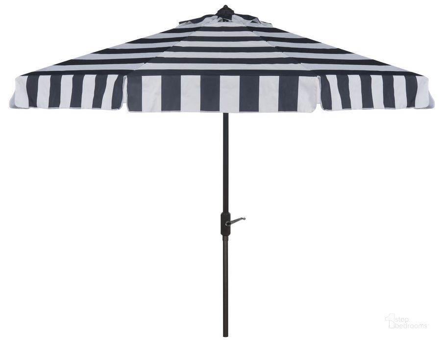 The appearance of Elsa Fashion Line 11Ft Rnd Umbrella PAT8103B designed by Safavieh in the modern / contemporary interior design. This white navy piece of furniture  was selected by 1StopBedrooms from Elsa Collection to add a touch of cosiness and style into your home. Sku: PAT8103B. Material: Aluminum. Product Type: Umbrella. Image1