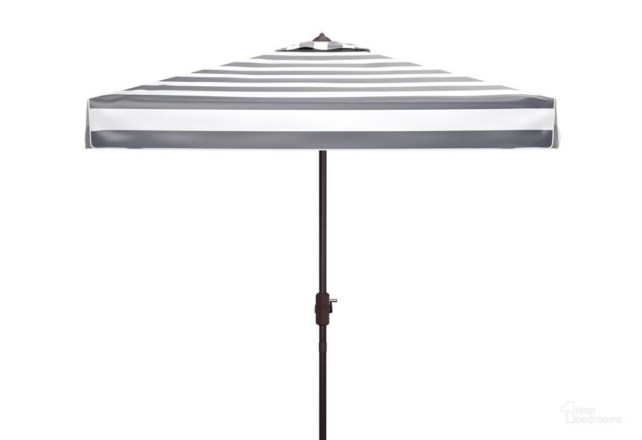 The appearance of Elsa Fashion Line 7.5 Ft Square Umbrella PAT8403A designed by Safavieh in the modern / contemporary interior design. This black and white piece of furniture  was selected by 1StopBedrooms from Elsa Collection to add a touch of cosiness and style into your home. Sku: PAT8403A. Material: Aluminum. Product Type: Umbrella. Image1