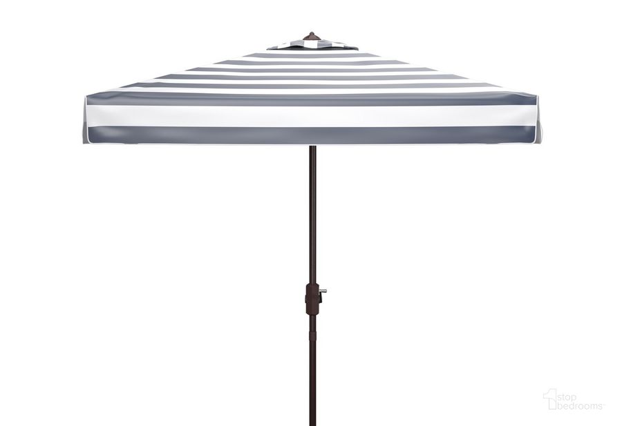 The appearance of Elsa Fashion Line 7.5 Ft Square Umbrella PAT8403B designed by Safavieh in the modern / contemporary interior design. This white navy piece of furniture  was selected by 1StopBedrooms from Elsa Collection to add a touch of cosiness and style into your home. Sku: PAT8403B. Material: Aluminum. Product Type: Umbrella. Image1