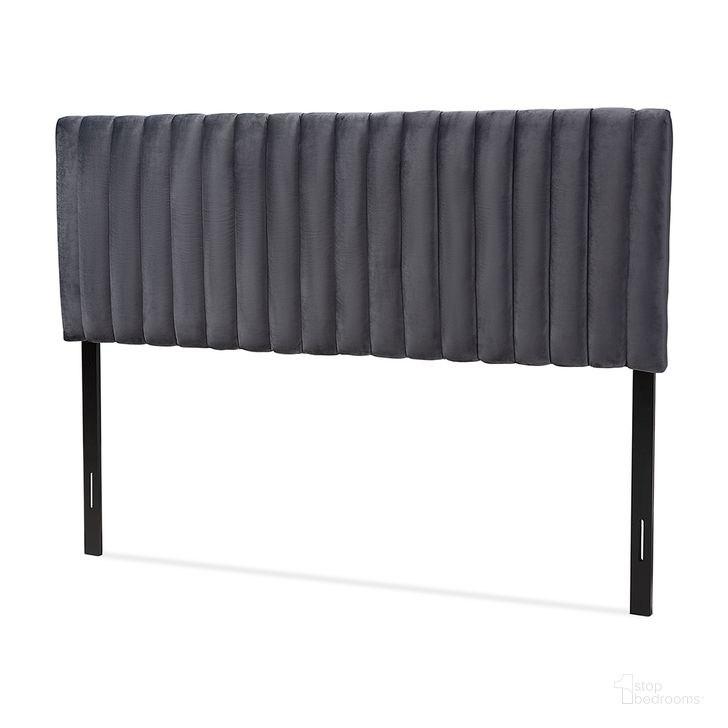 The appearance of Emile Velvet Fabric Upholstered and Wood Full Headboard In Grey and Dark Brown designed by Baxton Studio in the modern / contemporary interior design. This grey and dark brown piece of furniture  was selected by 1StopBedrooms from Emile Collection to add a touch of cosiness and style into your home. Sku: Emile-Grey Velvet-HB-Full. Product Type: Headboard. Bed Size: Full. Material: MDF. Image1