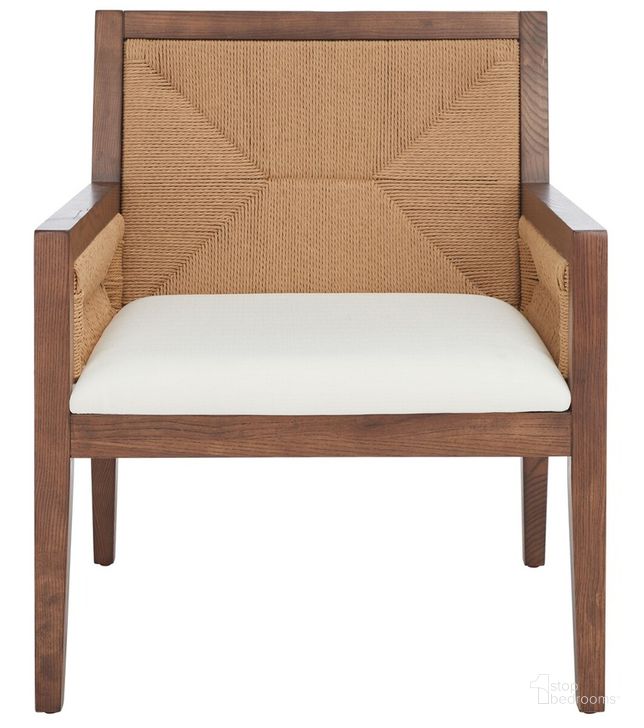 The appearance of Emilio Woven Accent Chair In Natural Walnut designed by Safavieh Couture in the modern / contemporary interior design. This natural walnut piece of furniture  was selected by 1StopBedrooms from Emilio Collection to add a touch of cosiness and style into your home. Sku: SFV4124D. Material: Wood. Product Type: Accent Chair. Image1