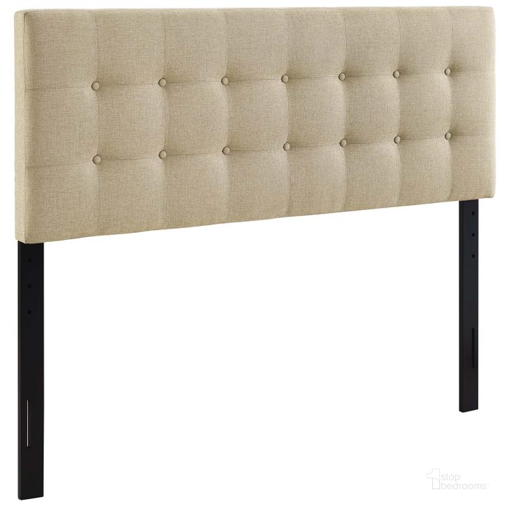 The appearance of Emily Beige Full Upholstered Fabric Headboard MOD-5172-BEI designed by Modway in the modern / contemporary interior design. This beige piece of furniture  was selected by 1StopBedrooms from Emily Collection to add a touch of cosiness and style into your home. Sku: MOD-5172-BEI. Product Type: Headboard. Bed Size: Full. Material: MDF. Image1