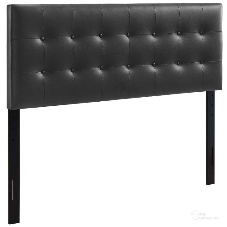 The appearance of Emily Black Full Upholstered Vinyl Headboard designed by Modway in the modern / contemporary interior design. This black piece of furniture  was selected by 1StopBedrooms from Emily Collection to add a touch of cosiness and style into your home. Sku: MOD-5173-BLK. Product Type: Headboard. Bed Size: Full. Material: MDF. Image1
