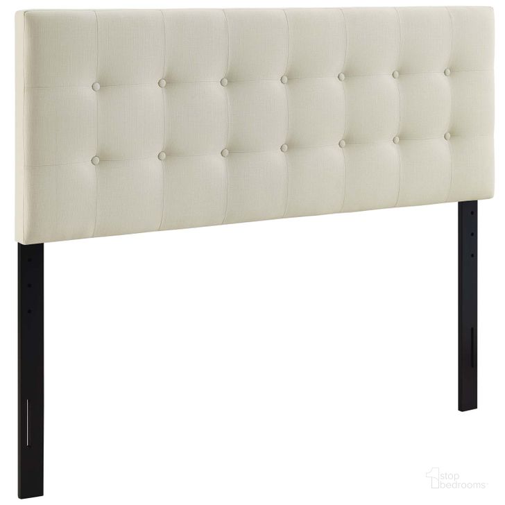 The appearance of Emily Ivory Full Upholstered Fabric Headboard MOD-5172-IVO designed by Modway in the modern / contemporary interior design. This ivory piece of furniture  was selected by 1StopBedrooms from Emily Collection to add a touch of cosiness and style into your home. Sku: MOD-5172-IVO. Product Type: Headboard. Bed Size: Full. Material: MDF. Image1