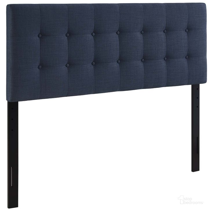 The appearance of Emily Navy Full Upholstered Fabric Headboard designed by Modway in the modern / contemporary interior design. This navy piece of furniture  was selected by 1StopBedrooms from Emily Collection to add a touch of cosiness and style into your home. Sku: MOD-5172-NAV. Product Type: Headboard. Bed Size: Full. Material: MDF. Image1
