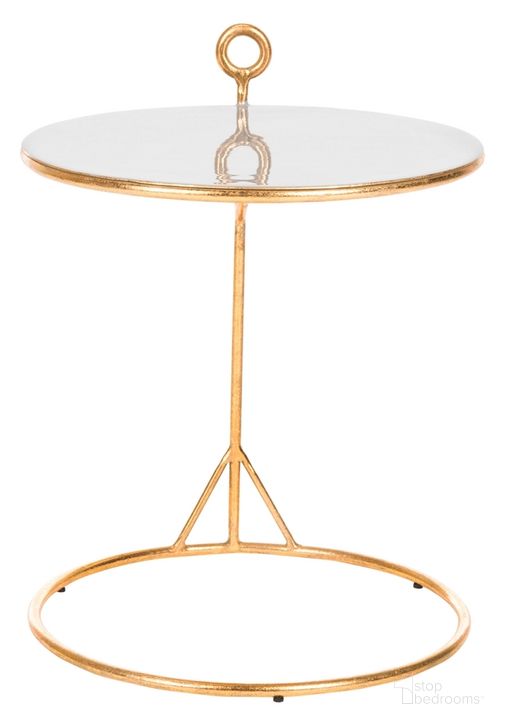 The appearance of Emirah Gray and Gold Round C Table designed by Safavieh in the modern / contemporary interior design. This gray and gold piece of furniture  was selected by 1StopBedrooms from Safavieh ACC Collection to add a touch of cosiness and style into your home. Sku: ACC3207A. Product Type: Accent Table. Material: Iron. Image1