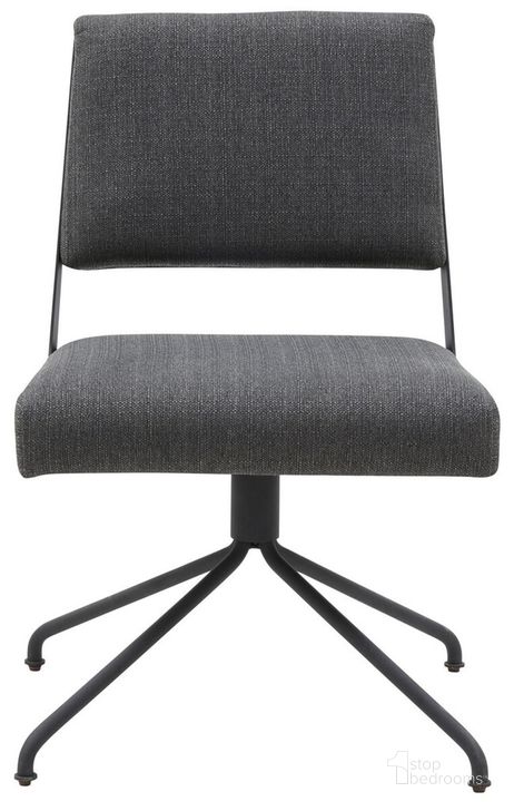 The appearance of Emmeline Swivel Office Chair In Slate Grey And Black designed by Safavieh Couture in the modern / contemporary interior design. This deep grey and black piece of furniture  was selected by 1StopBedrooms from Emmeline Collection to add a touch of cosiness and style into your home. Sku: SFV4758D. Material: Wood. Product Type: Desk Chair. Image1