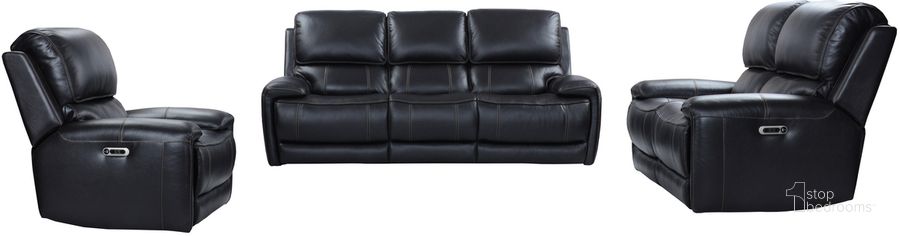 The appearance of Empire Power Reclining Sofa Loveseat and Recliner In  Blackberry designed by Parker House in the modern / contemporary interior design. This blackberry piece of furniture  was selected by 1StopBedrooms from Empire Collection to add a touch of cosiness and style into your home. Sku: MEMP#812PH-VBY;MEMP#822PH-VBY;MEMP#832PH-VBY. Material: Leather. Product Type: Living Room Set. Image1