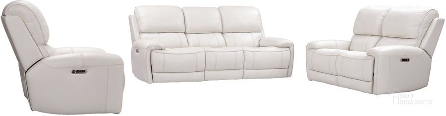 The appearance of Empire Power Reclining Sofa Loveseat and Recliner In Ivory designed by Parker House in the modern / contemporary interior design. This ivory piece of furniture  was selected by 1StopBedrooms from Empire Collection to add a touch of cosiness and style into your home. Sku: MEMP#812PH-VIV;MEMP#822PH-VIV;MEMP#832PH-VIV. Material: Leather. Product Type: Living Room Set. Image1