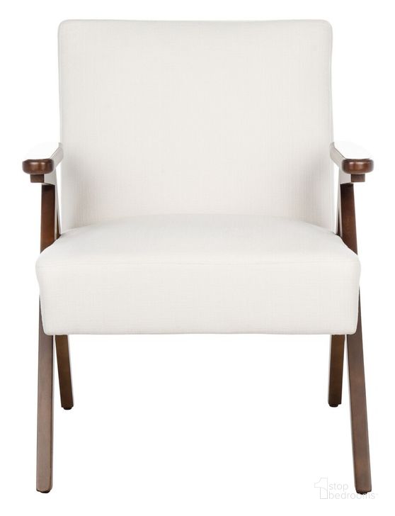 The appearance of Emyr Arm Chair in White designed by Safavieh in the modern / contemporary interior design. This white piece of furniture  was selected by 1StopBedrooms from Emyr Collection to add a touch of cosiness and style into your home. Sku: ACH4007B. Material: Wood. Product Type: Accent Chair. Image1