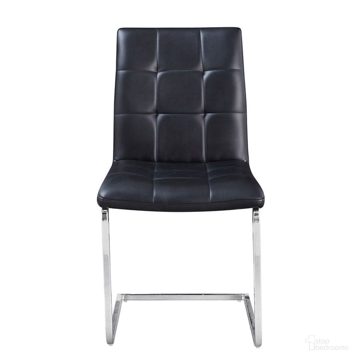 The appearance of Escondido Black PU Side Chair Set of 2 In Silver designed by Steve Silver in the modern / contemporary interior design. This silver piece of furniture  was selected by 1StopBedrooms from Escondido Collection to add a touch of cosiness and style into your home. Sku: ED480SK. Product Type: Side Chair. Material: MDF. Image1