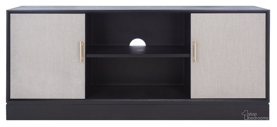 The appearance of Estella 2Dr 1 Shelf Media Stand in Black designed by Safavieh in the modern / contemporary interior design. This black piece of furniture  was selected by 1StopBedrooms from Estella Collection to add a touch of cosiness and style into your home. Sku: MED5711B. Material: Wood. Product Type: Media Unit. Image1