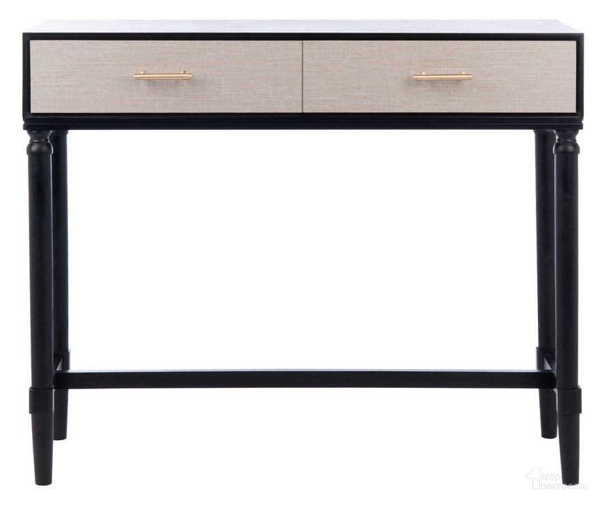 The appearance of Estella 2Drw Console Table in Black designed by Safavieh in the modern / contemporary interior design. This black piece of furniture  was selected by 1StopBedrooms from Estella Collection to add a touch of cosiness and style into your home. Sku: CNS5731B. Material: Wood. Product Type: Console Table. Image1
