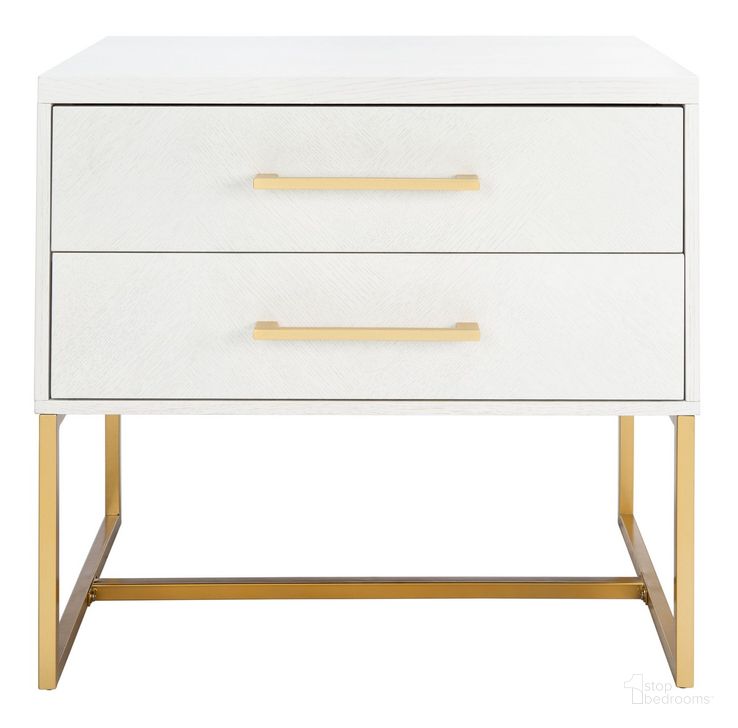 The appearance of Estelle Nightstand in White designed by Safavieh in the modern / contemporary interior design. This white piece of furniture  was selected by 1StopBedrooms from Estelle Collection to add a touch of cosiness and style into your home. Sku: FOX6262C. Material: Wood. Product Type: Nightstand. Image1