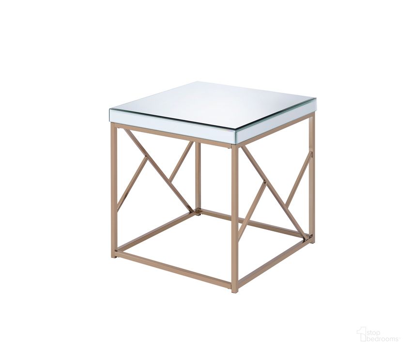 The appearance of Evelyn End Table designed by Steve Silver in the modern / contemporary interior design. This copper piece of furniture  was selected by 1StopBedrooms from Evelyn Collection to add a touch of cosiness and style into your home. Sku: EV200E. Material: Metal. Product Type: End Table. Image1