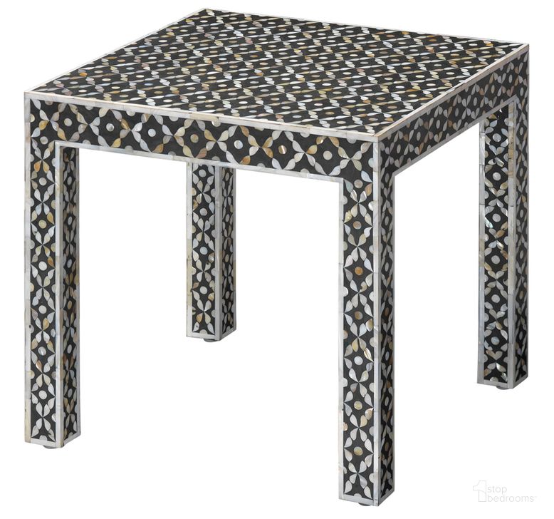 The appearance of Evelyn Inlay Side Table designed by Jamie Young Company in the modern / contemporary interior design. This pearl piece of furniture  was selected by 1StopBedrooms from Evelyn Collection to add a touch of cosiness and style into your home. Sku: 20EVEL-STMOP. Material: Metal. Product Type: Side Table. Image1