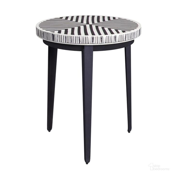The appearance of Ewing Round End Table In Black designed by Bassett Mirror Company in the modern / contemporary interior design. This black piece of furniture  was selected by 1StopBedrooms from Ewing Collection to add a touch of cosiness and style into your home. Sku: 7365-LR-220. Product Type: End Table. Material: Iron. Image1