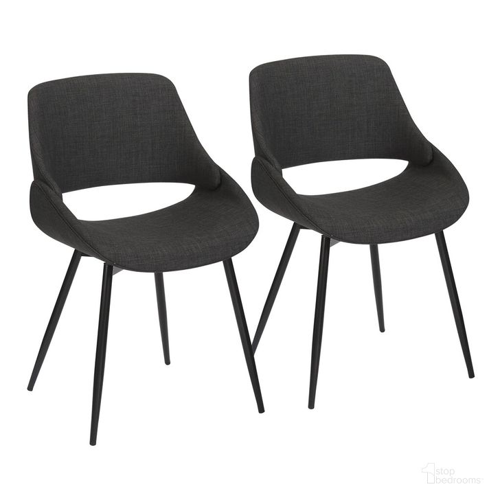 The appearance of Fabrico Chair Set of 2 In Black designed by Lumisource in the transitional interior design. This black piece of furniture  was selected by 1StopBedrooms from Fabrizzi Collection to add a touch of cosiness and style into your home. Sku: CH-FABRICO-FBCO2 BKCHAR2. Material: Metal. Product Type: Chair. Image1
