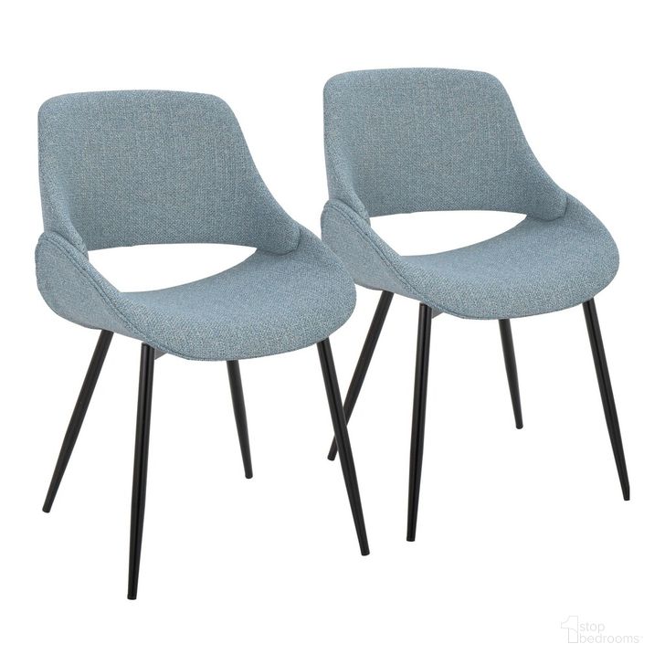 The appearance of Fabrico Chair Set of 2 In Black designed by Lumisource in the transitional interior design. This blue grey piece of furniture  was selected by 1StopBedrooms from Fabrizzi Collection to add a touch of cosiness and style into your home. Sku: CH-FABRICO-FBCO2 BKFBU2. Material: Metal. Product Type: Chair. Image1