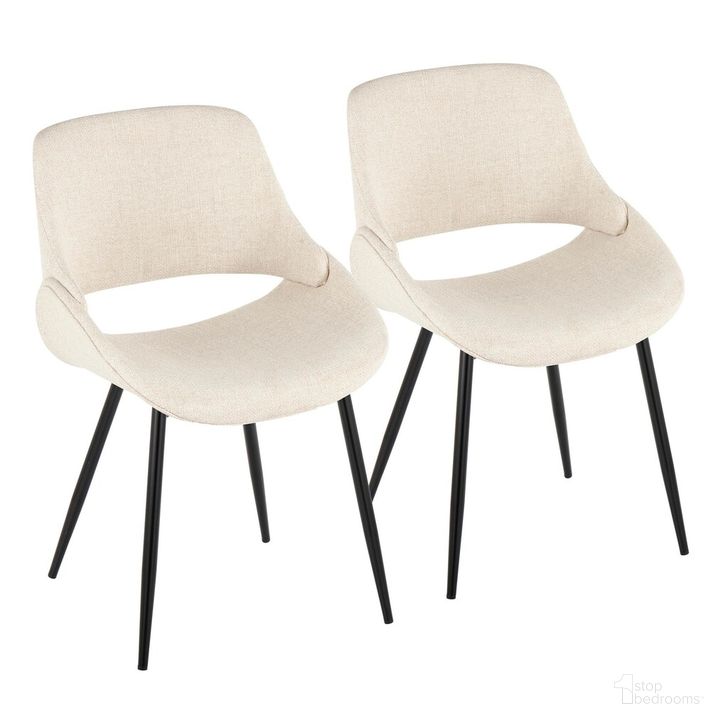 The appearance of Fabrico Chair Set of 2 In Black designed by Lumisource in the transitional interior design. This cream piece of furniture  was selected by 1StopBedrooms from Fabrizzi Collection to add a touch of cosiness and style into your home. Sku: CH-FABRICO-FBCO2 BKFCR2. Material: Metal. Product Type: Chair. Image1