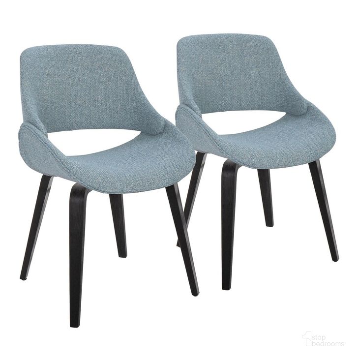 The appearance of Fabrico Chair Set of 2 In Black designed by Lumisource in the transitional interior design. This blue grey piece of furniture  was selected by 1StopBedrooms from Fabrizzi Collection to add a touch of cosiness and style into your home. Sku: CH-FABRICO-HLBW2 BKFBU2. Material: Wood. Product Type: Chair. Image1