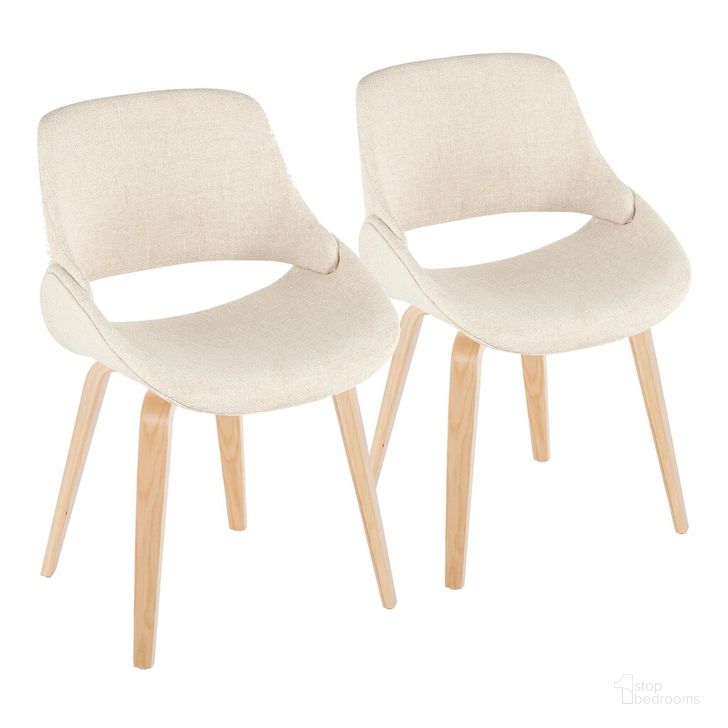 The appearance of Fabrico Chair Set of 2 In Natural designed by Lumisource in the transitional interior design. This cream piece of furniture  was selected by 1StopBedrooms from Fabrizzi Collection to add a touch of cosiness and style into your home. Sku: CH-FABRICO-HLBW2 NAFCR2. Material: Wood. Product Type: Chair. Image1