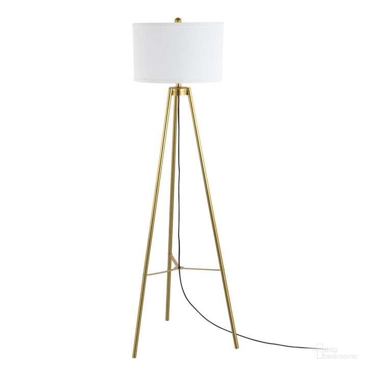 The appearance of Falco Floor Lamp in Gold designed by Safavieh in the modern / contemporary interior design. This gold piece of furniture  was selected by 1StopBedrooms from Falco Collection to add a touch of cosiness and style into your home. Sku: FLL4118A. Product Type: Floor Lamp. Material: Iron. Image1