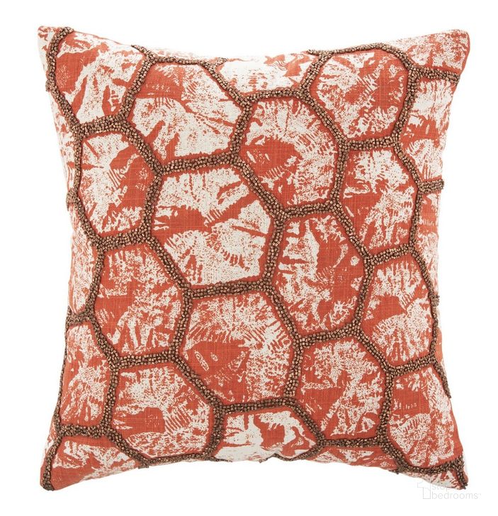 The appearance of Falla Pillow designed by Safavieh in the modern / contemporary interior design. This white orange piece of furniture  was selected by 1StopBedrooms from Safavieh PLS Collection to add a touch of cosiness and style into your home. Sku: PLS2506A-2020. Material: Cotton. Product Type: Pillows and Throw. Image1